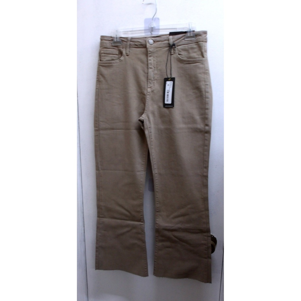 Just Black Denim Cropped Kick Flare Jeans Taupe Raw Hem Sz 30x27 /#26909